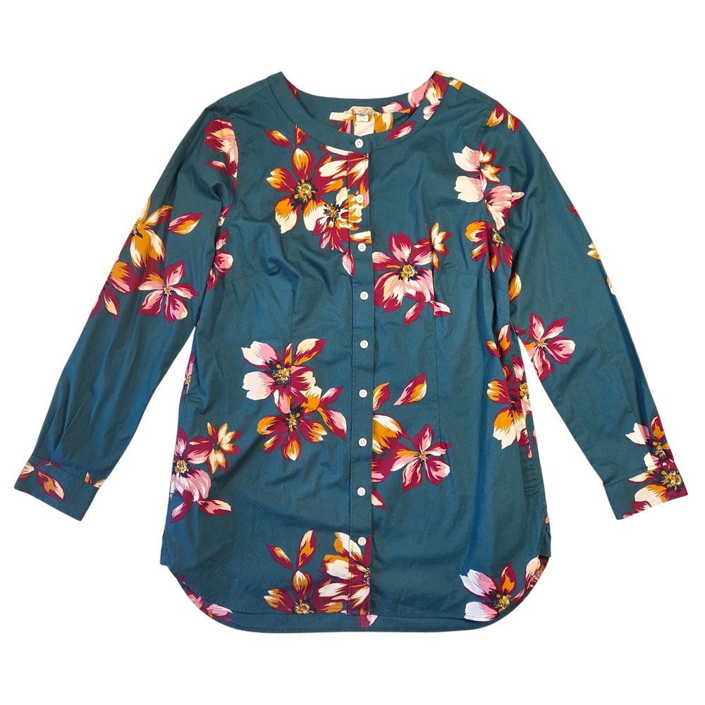 Duluth Trading Womens Floral Print Long Sleeve Button Up Shirt Size S‎ Outdoors